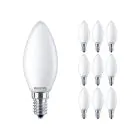 Multipack 10x Philips Corepro LED Candle E14 Frosted 2.2W 250lm 827 Extra Warm White - Replaces 25W